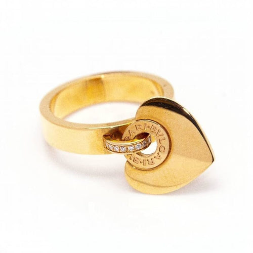 Bague 54 Bvlgari Cuore - Bague en or rose 18 carats et diamants 58 Facettes D361632UZ