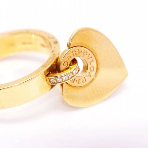 Bague 54 Bvlgari Cuore - Bague en or rose 18 carats et diamants 58 Facettes D361632UZ