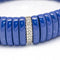 Bracelet JARRETIERE - Bracelet élastique en or blanc 18 kt, diamants et céramique bleue 58 Facettes D362071SO