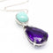 Collier Collier persan en or blanc 18 carats avec turquoise, diamant et améthyste 58 Facettes D362788JE