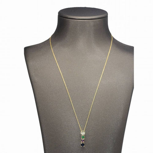 Collier Collier - Pendentif en or jaune 18 carats avec diamant et pierres précieuses 58 Facettes D362786JE