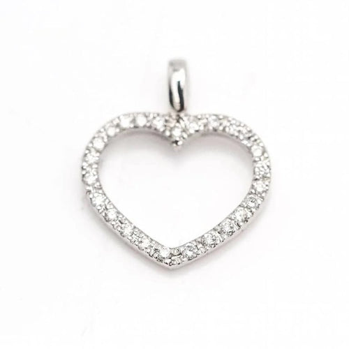Pendentif Pendentif cœur en or blanc 18 ct et diamants 58 Facettes D363119CG