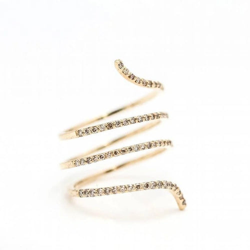 Bague 50 - 52 Bague spirale en or rose 18 carats et diamants 58 Facettes D363120CG