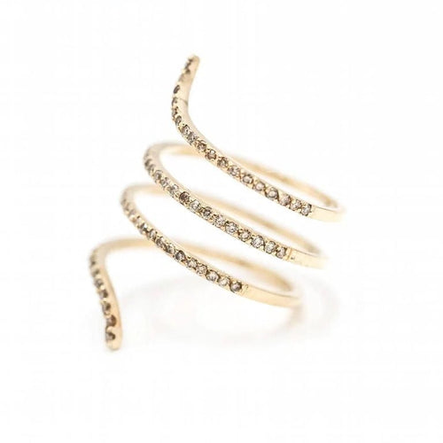 Bague 50 - 52 Bague spirale en or rose 18 carats et diamants 58 Facettes D363120CG