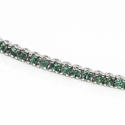 Bracelet Bracelet rivière en or blanc 18 carats et émeraudes 58 Facettes D363126CG