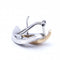 Boucles d'oreilles Boucles d'oreilles feuille bicolores en or rose et blanc 18 ct et diamants 58 Facettes N102864LF