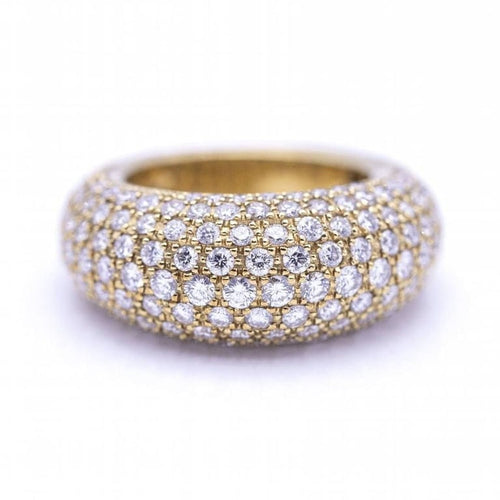 Bague 56 Bague pavée de diamants en or jaune 18 ct 58 Facettes N102875LF