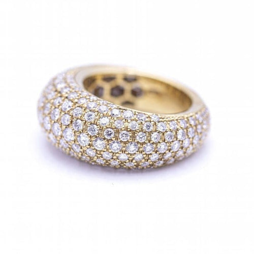 Bague 56 Bague pavée de diamants en or jaune 18 ct 58 Facettes N102875LF