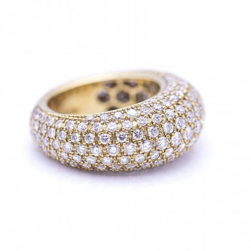 Bague 56 Bague pavée de diamants en or jaune 18 ct 58 Facettes N102875LF
