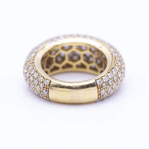 Bague 56 Bague pavée de diamants en or jaune 18 ct 58 Facettes N102875LF