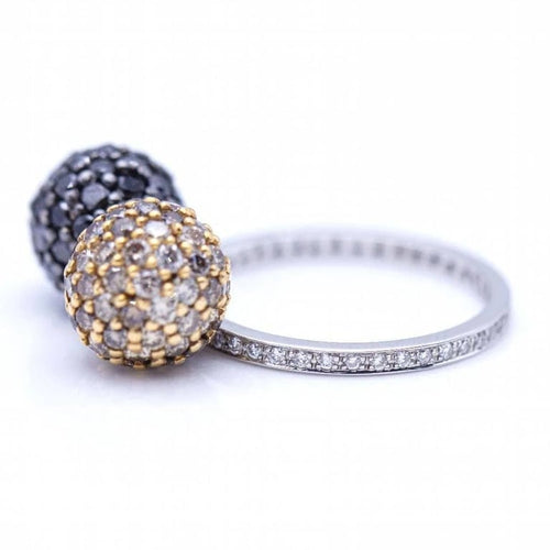Bague 54 Bague bicolore - Bague en or jaune et blanc 18 ct et diamants 58 Facettes N102876LF