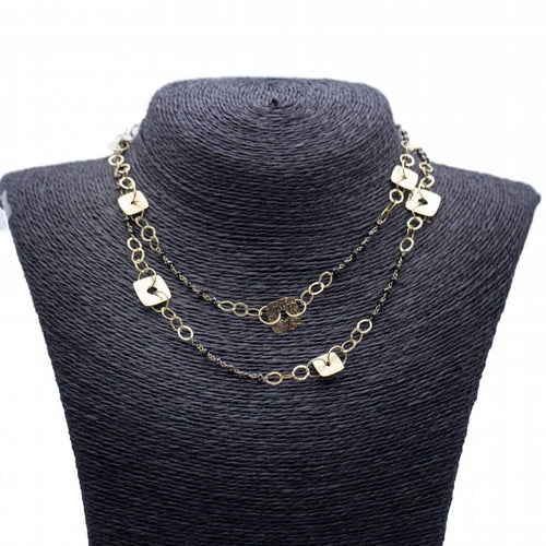 Collier Collier en or jaune 18 ct et spinelles noires 58 Facettes N102871LF