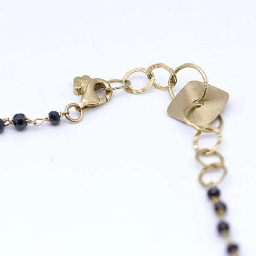 Collier Collier en or jaune 18 ct et spinelles noires 58 Facettes N102871LF