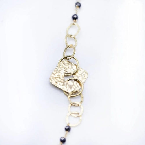 Collier Collier en or jaune 18 ct et spinelles noires 58 Facettes N102871LF