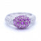 Bague 54 Bague femme en or blanc 18 ct avec diamants et saphirs roses 58 Facettes N102881LF