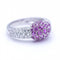Bague 54 Bague femme en or blanc 18 ct avec diamants et saphirs roses 58 Facettes N102881LF
