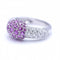 Bague 54 Bague femme en or blanc 18 ct avec diamants et saphirs roses 58 Facettes N102881LF