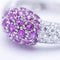 Bague 54 Bague femme en or blanc 18 ct avec diamants et saphirs roses 58 Facettes N102881LF