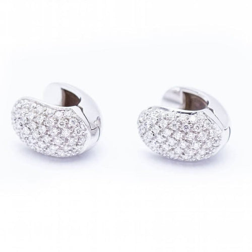 Boucles d'oreilles Boucles d'oreilles - Pavé de diamants en or blanc 18 ct 58 Facettes N102938EJ