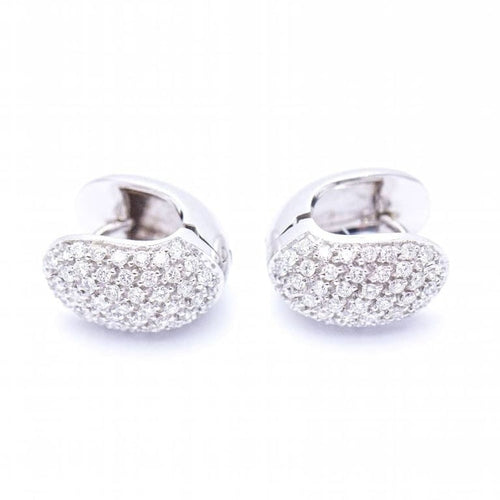 Boucles d'oreilles Boucles d'oreilles - Pavé de diamants en or blanc 18 ct 58 Facettes N102938EJ