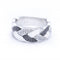 Bague 57 Bague tressée - Or blanc 18 ct et diamants blancs et noirs 58 Facettes N102884LF