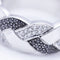 Bague 57 Bague tressée - Or blanc 18 ct et diamants blancs et noirs 58 Facettes N102884LF