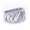 Bague 55 Bague large en or blanc 18 ct et diamants 58 Facettes N102883LF