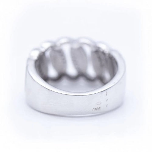 Bague 55 Bague large en or blanc 18 ct et diamants 58 Facettes N102883LF