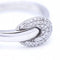 Bague 57 Bague boucle en or blanc 18 ct et diamants 58 Facettes N102885LF