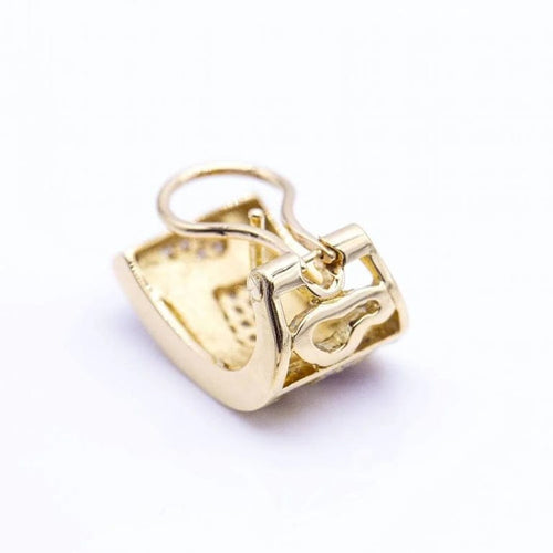 Boucles d'oreilles FIREMOON - Boucles d’oreilles en or jaune 18 ct, émail et diamants 58 Facettes N102897