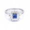 Bague 52 Monaco - Bague en or blanc 18 ct avec diamants et saphirs 58 Facettes N102896