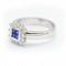 Bague 52 Monaco - Bague en or blanc 18 ct avec diamants et saphirs 58 Facettes N102896