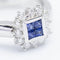 Bague 52 Monaco - Bague en or blanc 18 ct avec diamants et saphirs 58 Facettes N102896