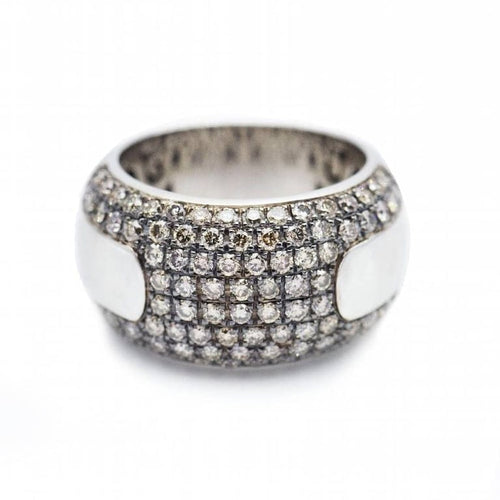 Bague 55 Rosse - Bague bicolore en or rose et or blanc 18 kt et diamants 58 Facettes N102895