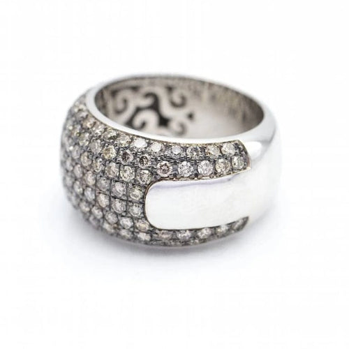 Bague 55 Rosse - Bague bicolore en or rose et or blanc 18 kt et diamants 58 Facettes N102895