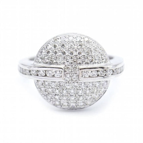 Bague 56 Bague Poker - Bague en or blanc 18 ct et diamants 58 Facettes N102900