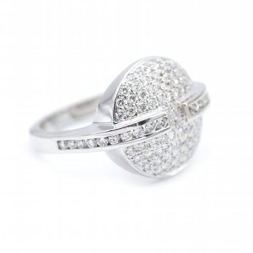 Bague 56 Bague Poker - Bague en or blanc 18 ct et diamants 58 Facettes N102900