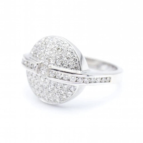 Bague 56 Bague Poker - Bague en or blanc 18 ct et diamants 58 Facettes N102900
