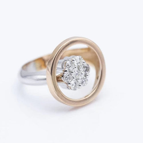 Bague 54 Bague bicolore en or rose et or blanc 18 ct et diamants 58 Facettes N102902