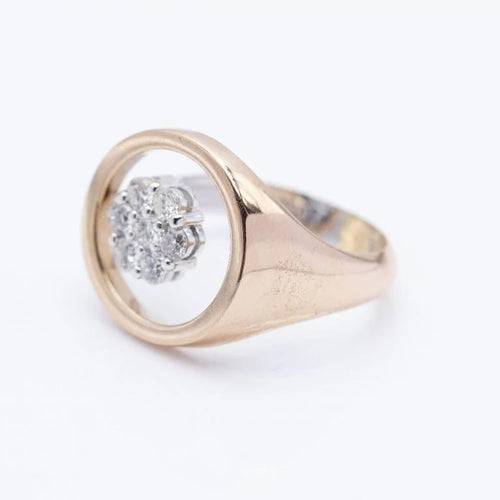 Bague 54 Bague bicolore en or rose et or blanc 18 ct et diamants 58 Facettes N102902