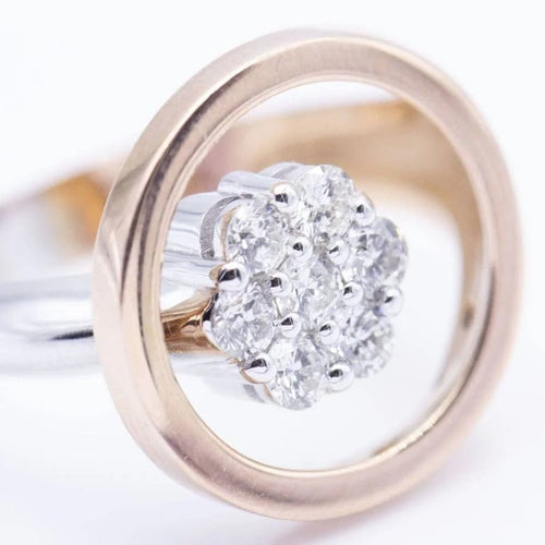 Bague 54 Bague bicolore en or rose et or blanc 18 ct et diamants 58 Facettes N102902