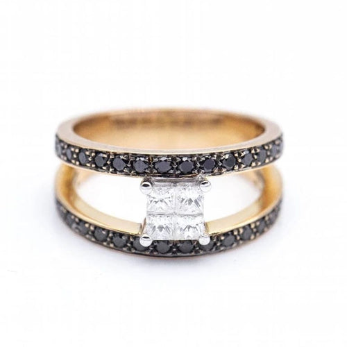 Bague 54 Bague bicolore en or 18 ct et diamants 58 Facettes N102903