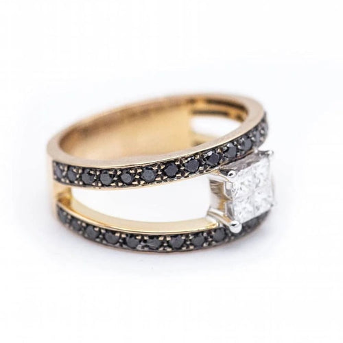 Bague 54 Bague bicolore en or 18 ct et diamants 58 Facettes N102903
