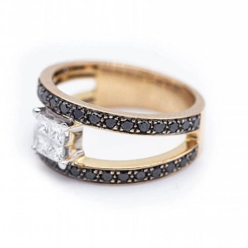 Bague 54 Bague bicolore en or 18 ct et diamants 58 Facettes N102903