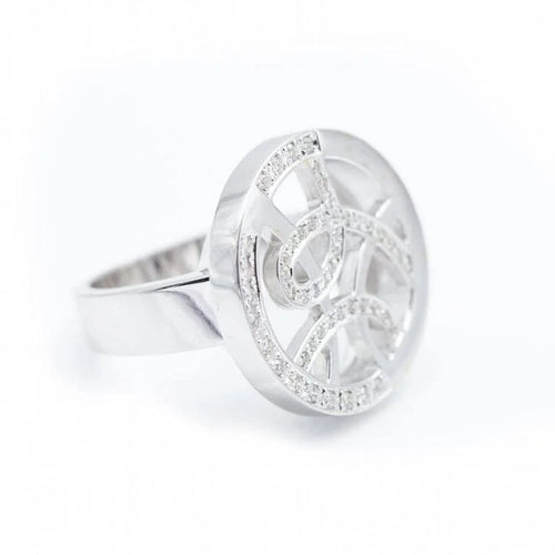 Bague 54 Bague en or blanc 18 ct avec diamants taille brillant 58 Facettes N102901