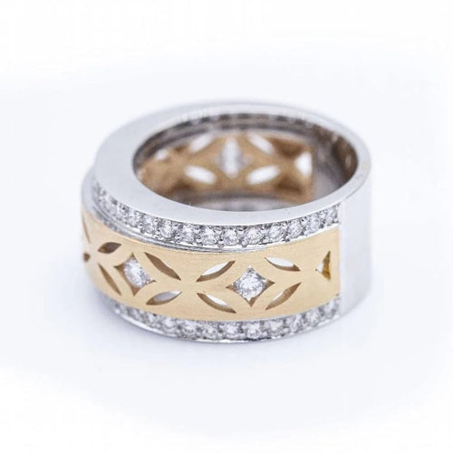 Bague 54 SYDNEY - Bague bicolore en or 18 ct avec diamants 58 Facettes N102904