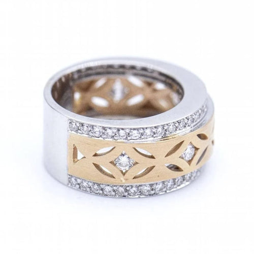 Bague 54 SYDNEY - Bague bicolore en or 18 ct avec diamants 58 Facettes N102904