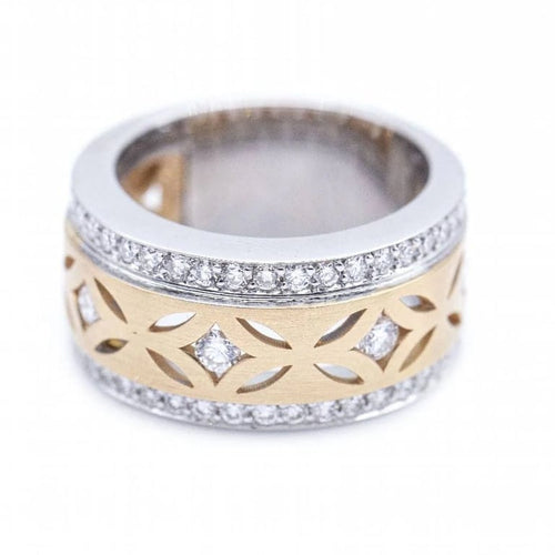 Bague 54 SYDNEY - Bague bicolore en or 18 ct avec diamants 58 Facettes N102904