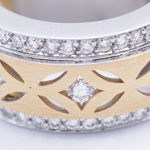 Bague 54 SYDNEY - Bague bicolore en or 18 ct avec diamants 58 Facettes N102904
