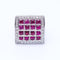 Bague 54 Bague unisexe en or blanc 18 kt avec diamants et rubis 58 Facettes N102917EJ